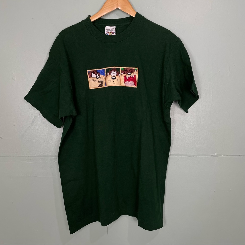 Vintage Taz Shirt Mens Size Large‎ Looney Tunes Single Stitched 1995 Green